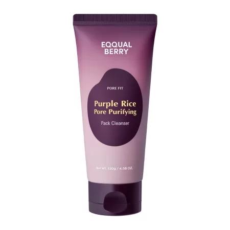 Очищающая пенка-маска с пурпурным рисом для сужения пор 2-в-1 EQQUALBERRY Purple Rice Pore Purifying Pack Cleanser